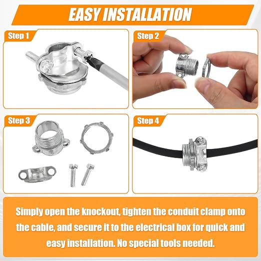 40 Pack 3/4" Clamp Type Cable Connectors - Image 4