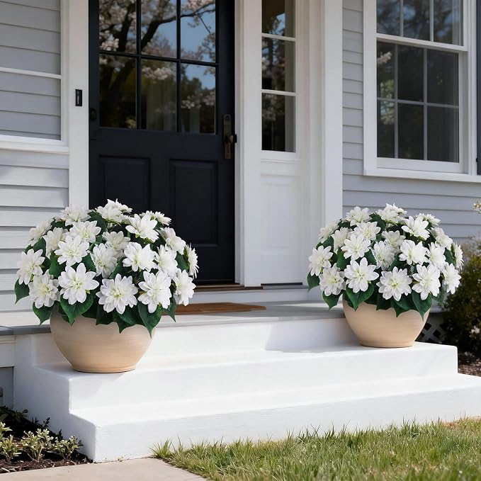 2 Set Artificial Dahlia Topiary Ball Trees - Image 3