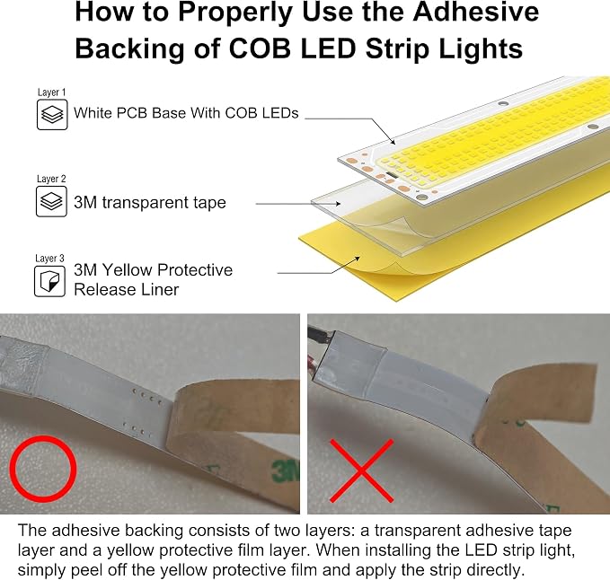 AXMOTUT COB LED Strip Light Warm White, High Bright LED Strips - Image 7