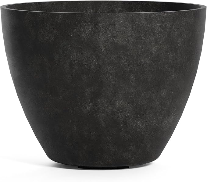 Lupo Tapered Indoor/Outdoor Planter, 37x28in Carbon Stone by Cosapots