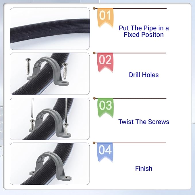 12pcs PVC Conduit Clamp 3/4 Inch Pipe Clamp | Plastic Pipe Strap Clamps - Image 6