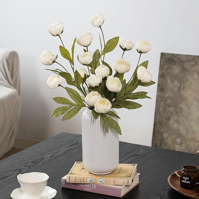 12 Pcs 27" Faux Silk Peony Artificial Flowers Stems - Image 8