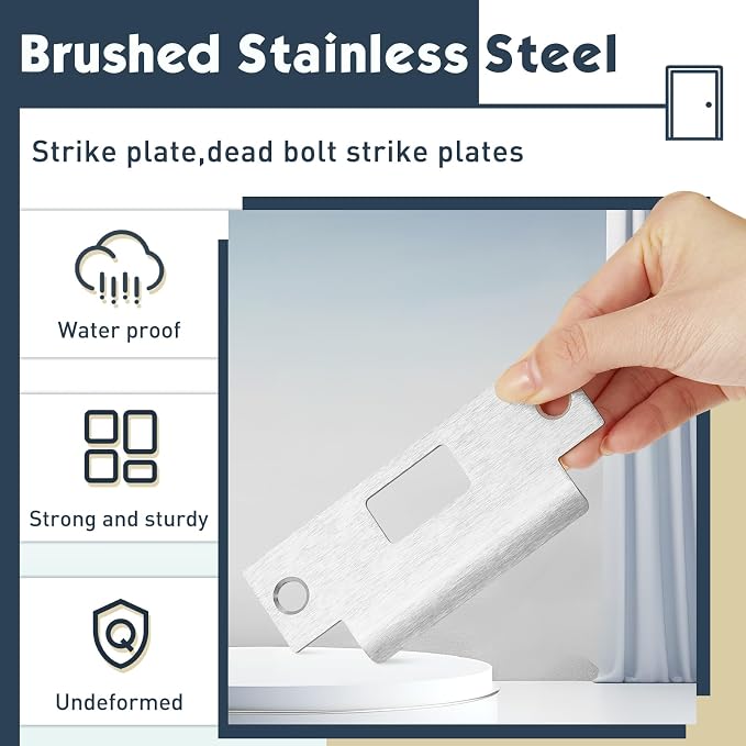Tandefio 4 7/8 x 3 3/8 x 1 1/4 Inch Deadbolt Strike Plate, Residential - Image 3