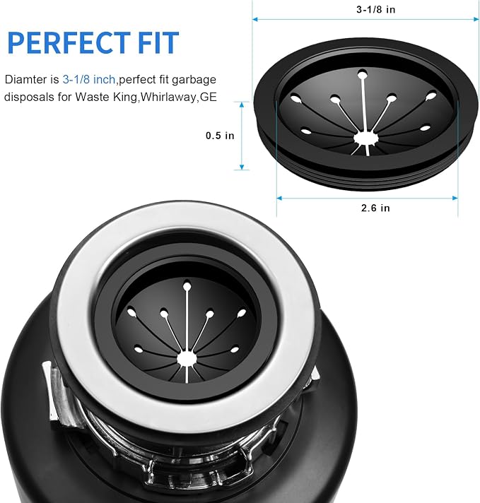 RQYEKDO 3 1/8" EPDM Splash Guard 2PK Fits Waste King Whirlaway GE - Image 3