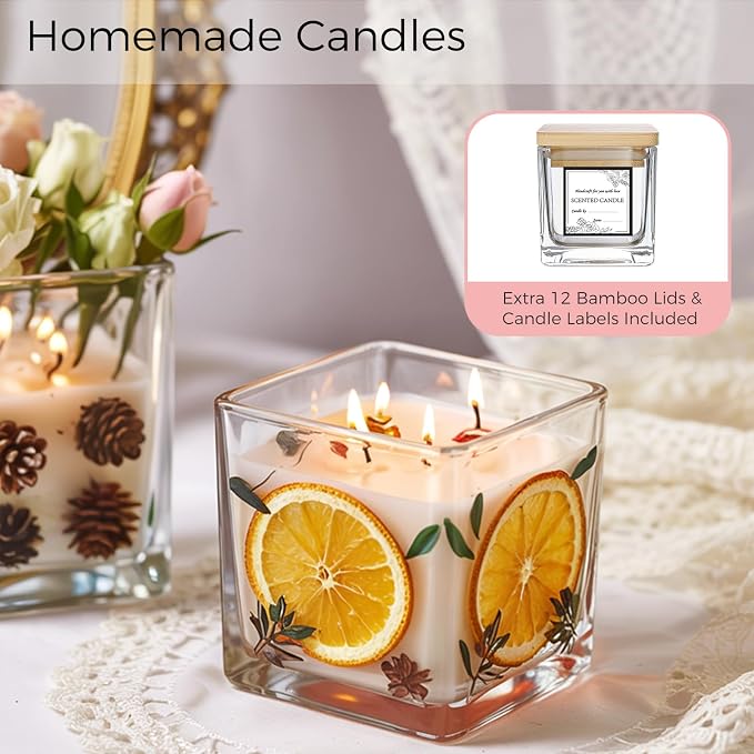 CONNOO 12 Pack 3" x 3" x 3" Clear Square Glass Vase - Image 7