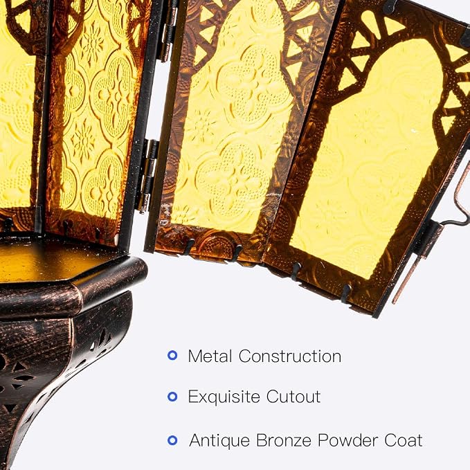 Ramadan Lantern Decorative Indoor & Outdoor, Metal Christmas Moroccan Candle - Image 8