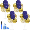 ZJDHPTY 4 Set Blue and Gold Balloon Stand Table Centerpieces Party Decor | by ZJDHPTY