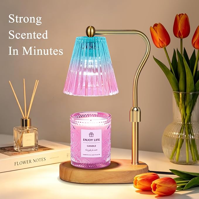 Purple Candle Warmer Lamp with Timer Dimmer Adjustable Height, Electric Wax - Image 2