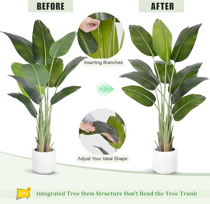 Artificial Bird of Paradise Plant 5Ft Tall Fake Tropical Palm Tree Large Fake - Image 5