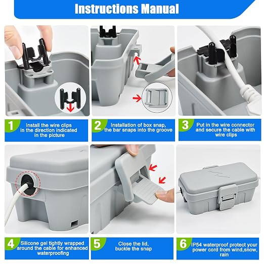 Hrensaw 3PCS Small Weatherproof Electrical Connection Box, Outdoor Electrical - Image 6