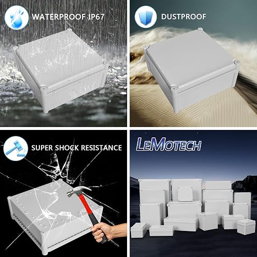 Waterproof Dustproof IP67 Junction Box DIY Case Enclosure Gray 11 x 11 x 5.1 - Image 8
