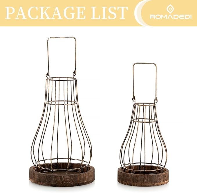 Romadedi Lantern Rustic Farmhouse Decor, fit Living Room Kitchen Dining Coffee - Image 6
