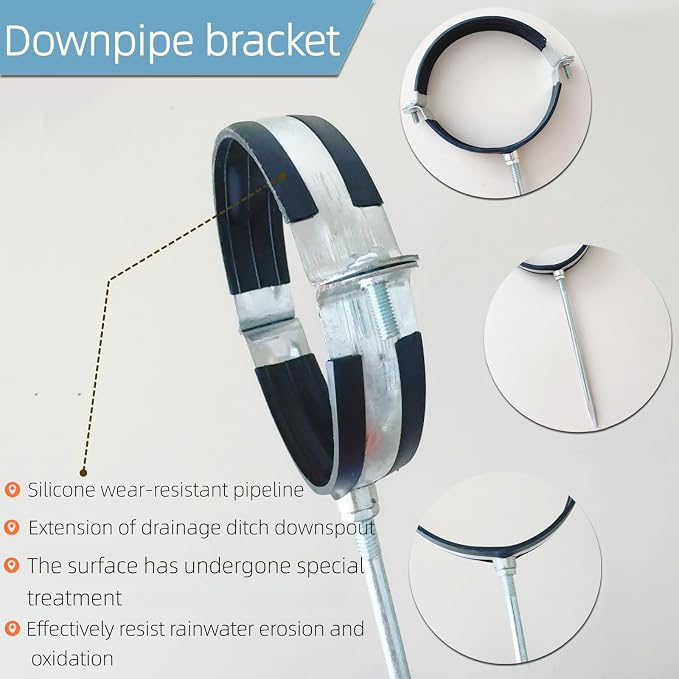 2 pcs Premium Rain Gutter Downspout Extensions Circular Bracket, Heavy-Duty - Image 6