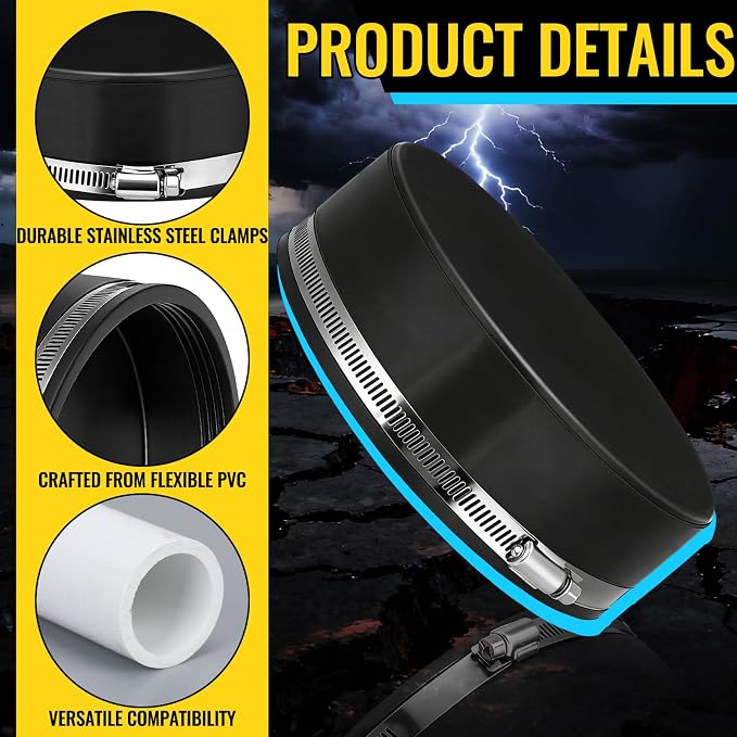 6 Pack 6 Inch Flexible PVC Pipe Cap - Image 3
