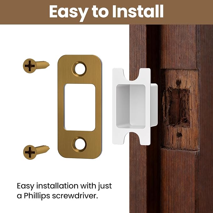 1 Pack Deadbolt Strike Plate Door Backplate, Door Strike Plate - Image 6