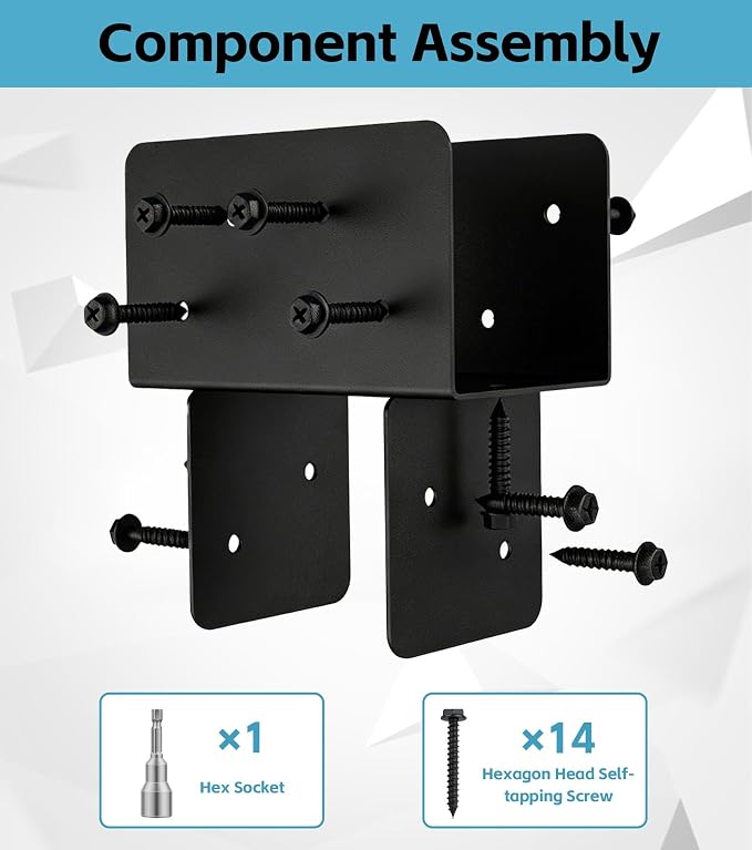 4 Pack 4x4/4x6 Heavy-Duty Post Bracket - Image 5