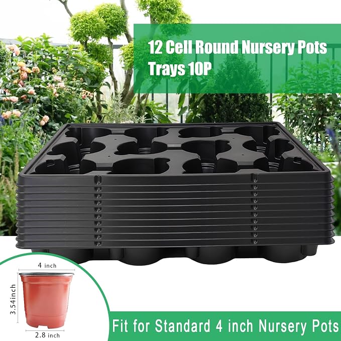 RooTrimmer 12 Cell Round Nursery Pots Trays Thickened Durable Seedling Pots - Image 6
