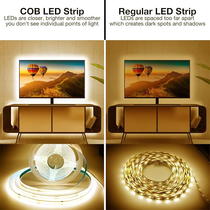 DAYBETTER COB LED Strip, 16.4 ft Warm White LED Strip Lights, Dimmable LED - Image 3