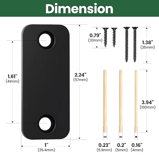 2 Pack Door Hole Cover Plate 1" x 2-1/4" Round Corner Deadbolt Strike Plate | - Image 2