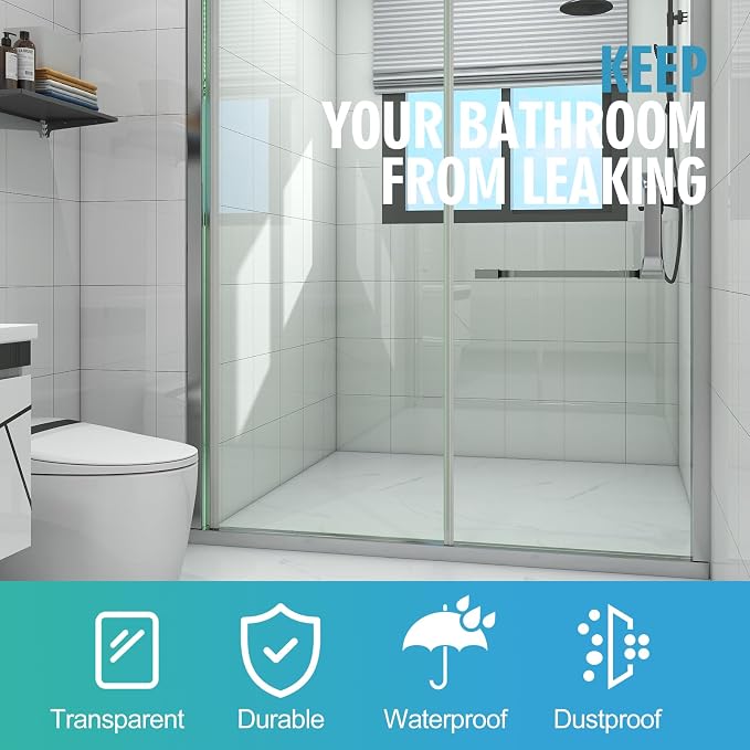 36" Frameless Shower Door Bottom Seal w/Drip Rail - Image 5