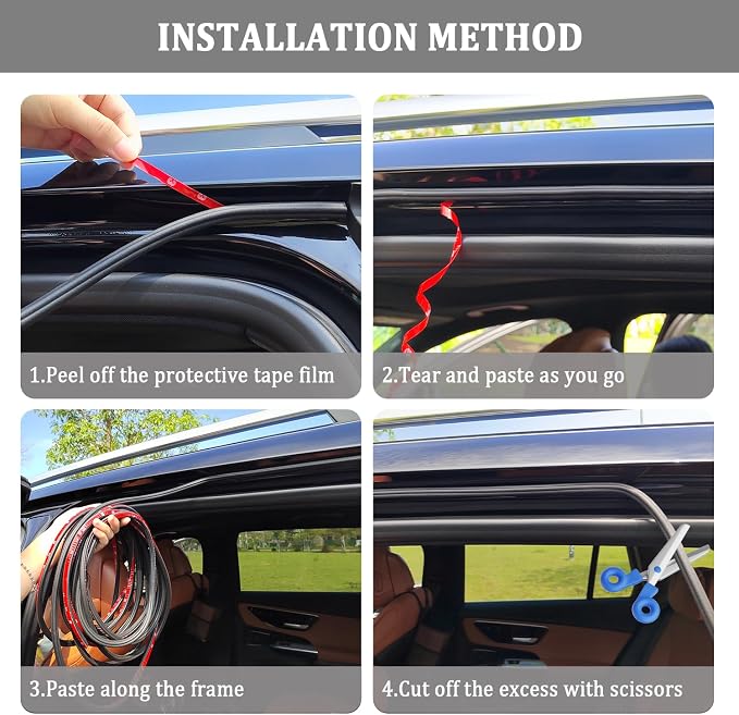 32.8Ft Car Door Seal, Thickened Rubber Automotive Weather Stripping - Image 6