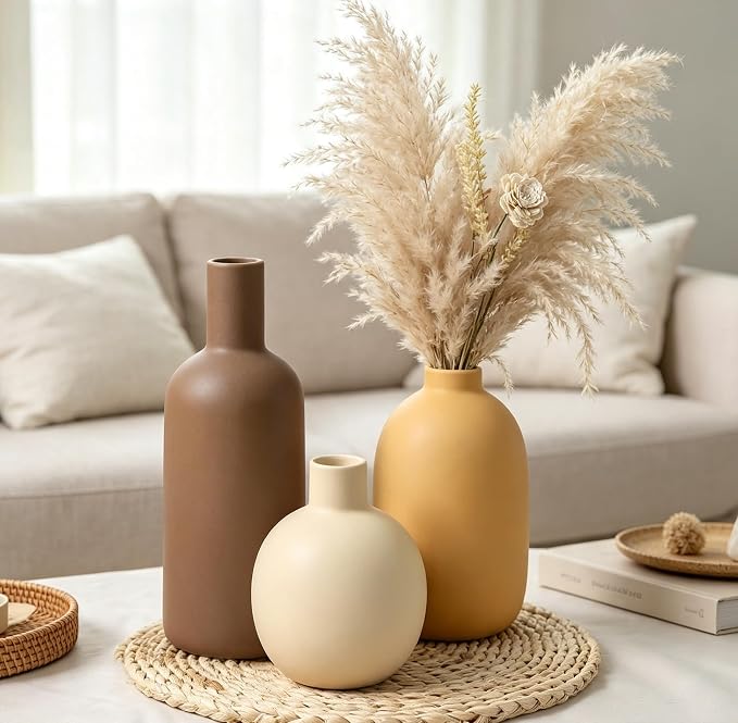 Large Ceramic Vase Set of 3 - Image 5