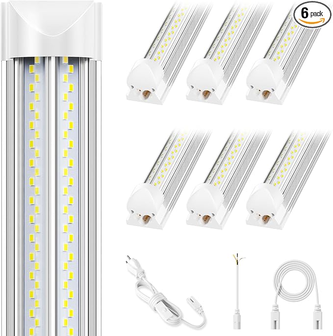 Industrial-grade Ultra-Bright 100W 8FT Led Shop Lights 15000LM 6Pack | 8' by ELEKICO