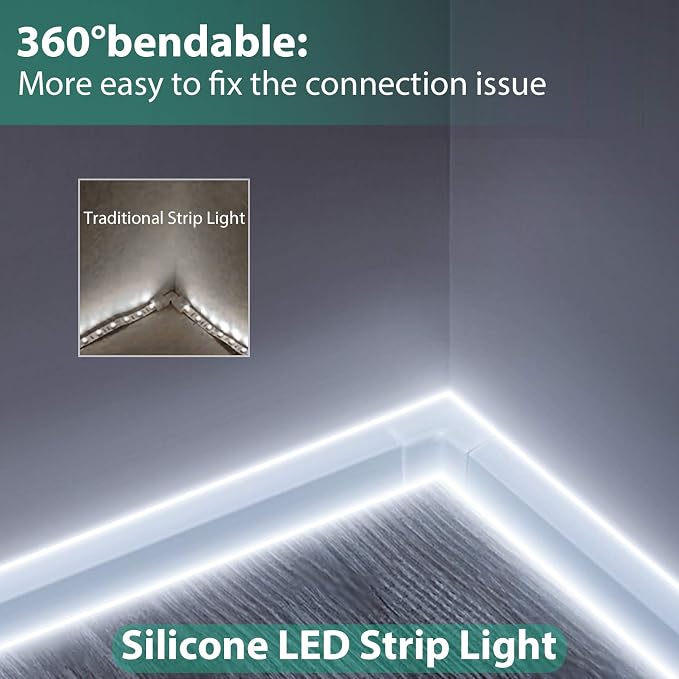 Lamomo White Led Strip Lights, 16.4ft/5m Neon Light Strip, 12V Flex Waterproof - Image 9