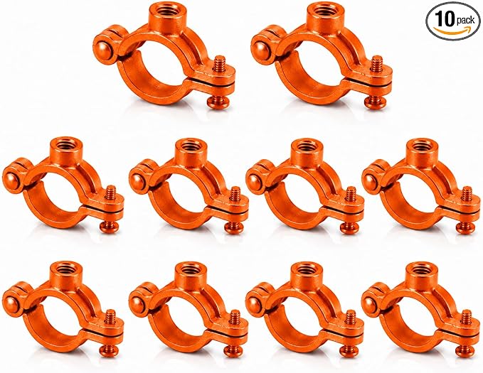 Orange 10 Pack 3/4'' Hinged Split Ring Pipe Hanger, Copper Epoxy Coated Iron by Unknown