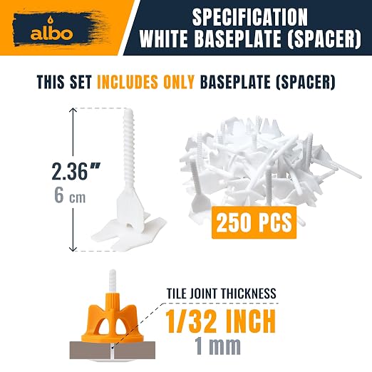 ALBO Tile Leveling System Base Plates 1/32" - Image 2