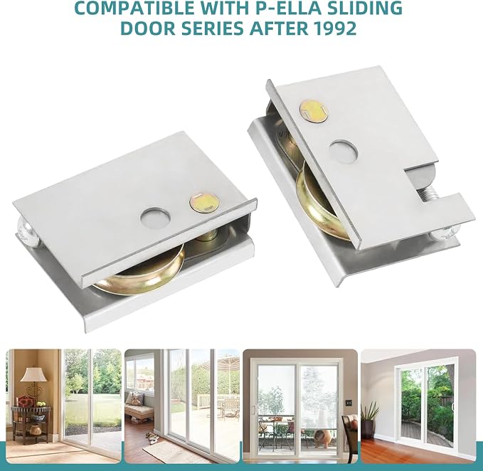 Sliding Patio Door Rollers, 1-1/2" Steel Ball Bearing, Edge Adjustable - Image 4