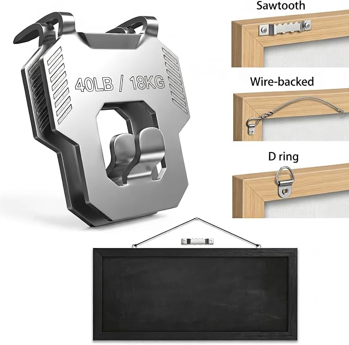 91Pcs 40LB Drywall Picture Hanging Hooks Heavy Duty No Damage | Picture Hangers - Image 6