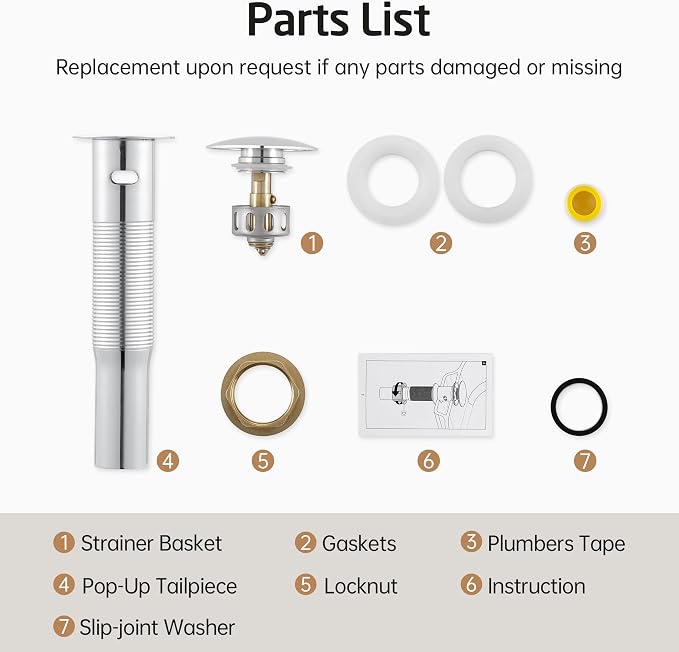 KES All Metal Bathroom Sink Drain - Image 9