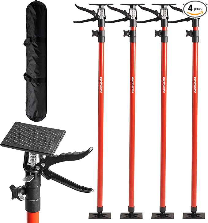 4PK Cabinet Jacks, 45 to 114 in Adjustable Telescopic Support Pole | Heavy Duty by Unknown