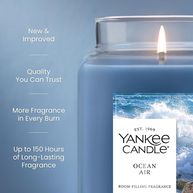 Yankee Candle Ocean Air Scented Candle, 22oz Large Jar - Image 3