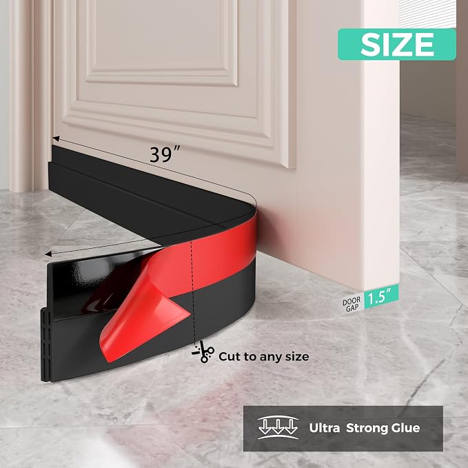 Hojoy Under Door Draft Stopper, Door Weather Stripping Door Seal, 2 Pack | - Image 4