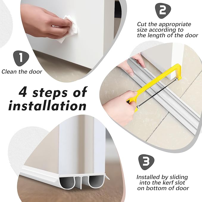 Lineshading 4 Pack Bottom Door Seal Exterior Plastic PVC 1 3/4" x 36" - Image 6