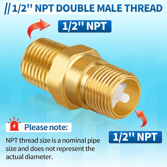 1/2'' NPT Lead-Free Brass RV Camper Water Heater Check Valve, Male to Male | RV - Image 3