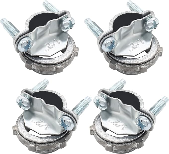 4 Pcs 1/2 Inch Clamp Type Cable Connectors, by Kyuionty