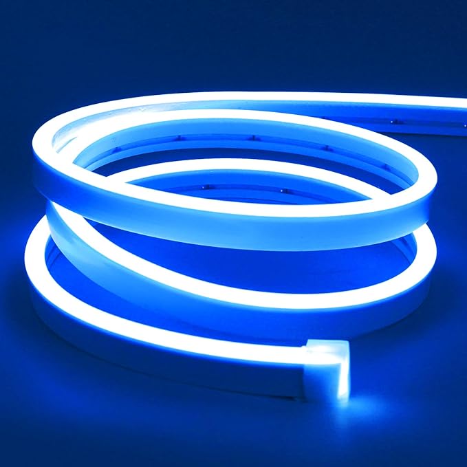 Lamomo LED Neon Lights, 16.4ft Blue LED Strip Light, 12V 0.39in/Cut Silicone by Lamomo