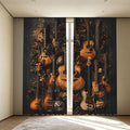 Floral Guitar Music Window Curtains 2 Panels Set, 52 X 84 Inch Polyester Drapes by Unknown