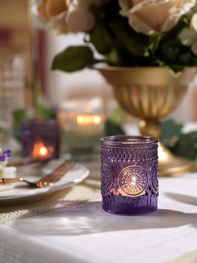 24pcs Purple Votive Candle Holders - Image 5
