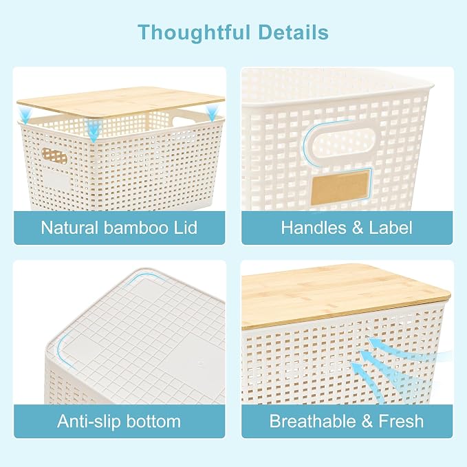 2 Pack Tall Plastic Storage Bins - Image 8