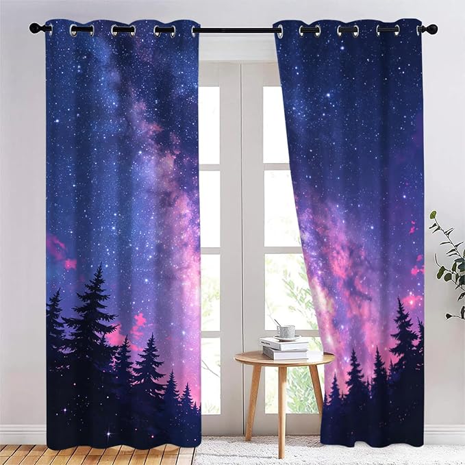 Japanese Style Curtain, Forest Galaxy Curtains by Unknown