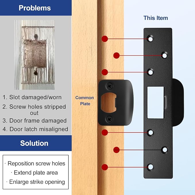 Extra-Long Door Strike Plate, Extended Length/Height - Image 3