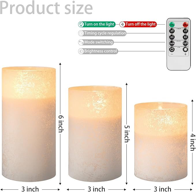ANGELLOONG White Candles Battery Operated - Image 3