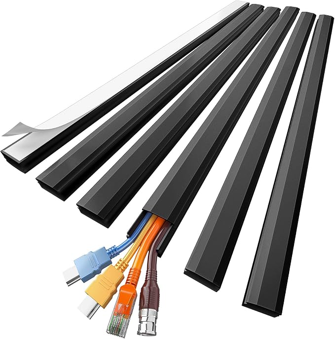 Delamu Black Cord Hider, 85in Cord Covers by DELAMU