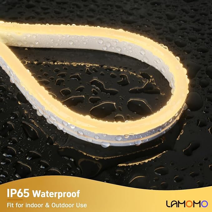 Lamomo Neon Rope Light, 24V Warm White Dimmable Rope Lights, 65.6ft Waterproof - Image 3
