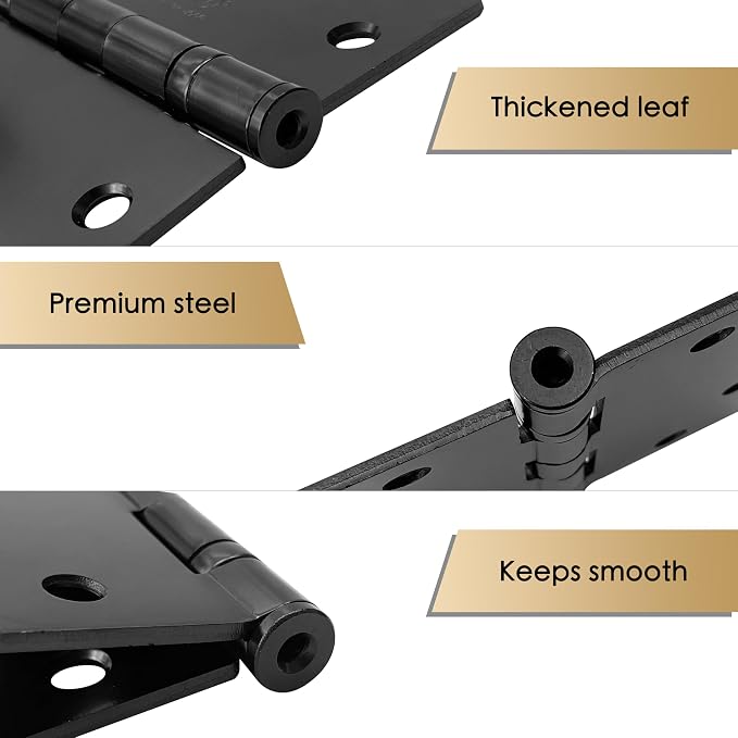 3 Pack - 4.5'' x 4.5'' Commercial Grade Ball Bearing Door Hinge, Non-Removable - Image 4