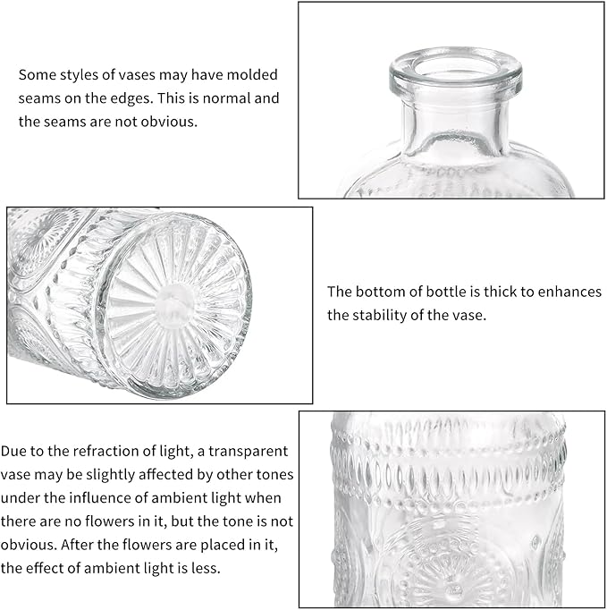 Fixwal Set of 5 Bud Vases, Small Vase - Image 3